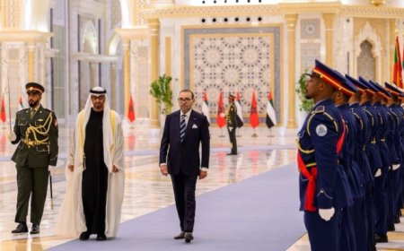 The king of Morocco is welcomed by the UAE president