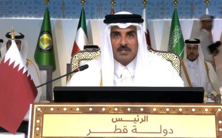 The Emir of Qatar opens the 44th GCC Summit, which the UAE President is leading