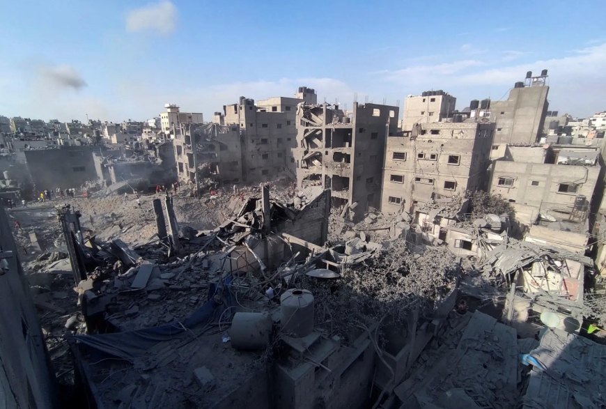 The Palace of Justice courtroom in Gaza was destroyed "by IDF."