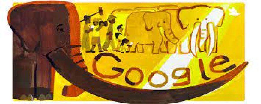 Google Doodle celebrating Ahmed the Elephant