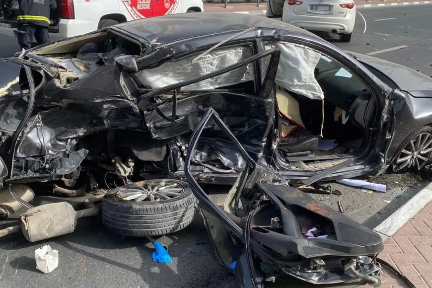Dubai: A fast sports vehicle crashes off a bridge, killing two people