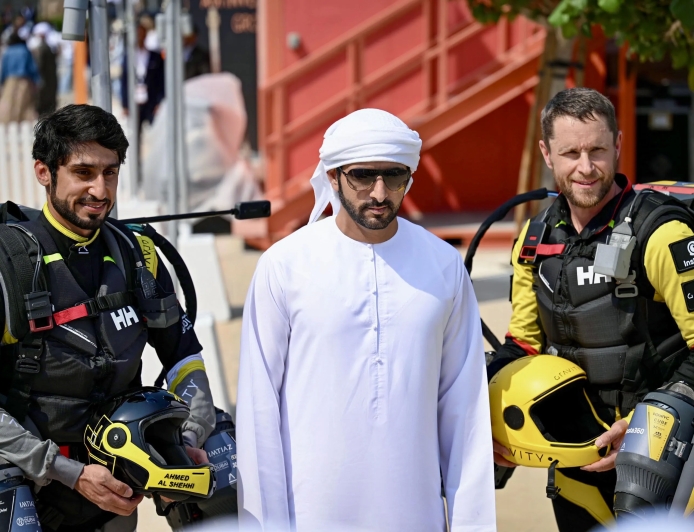 Crown Prince Sheikh Hamdan Attends Historic Dubai Jet Suit Championship