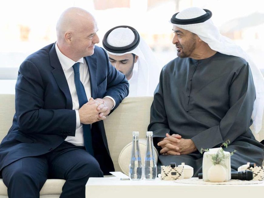 Chief FIFA Executive Gianni Infantino is welcomed to Abu Dhabi